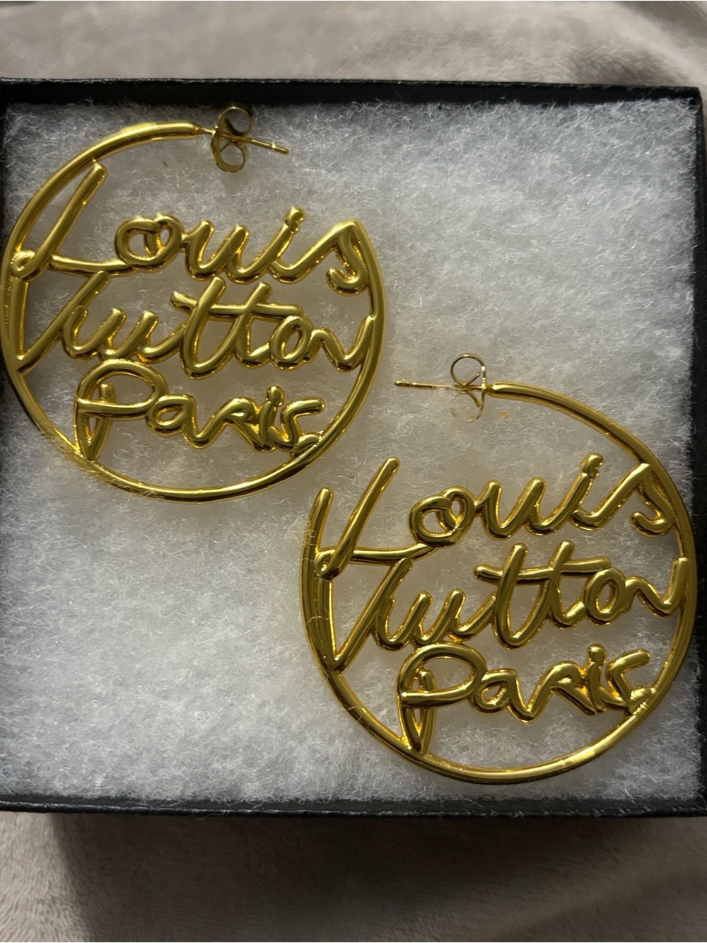 Louis Vuitton Script Hoop Earrings